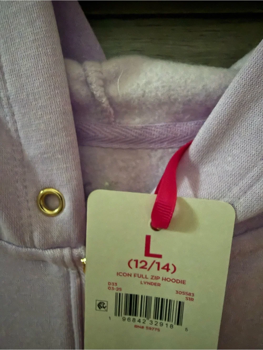 Justice Girls' Lavender Butterfly Zip Hoodie Size 12/14! NWT!